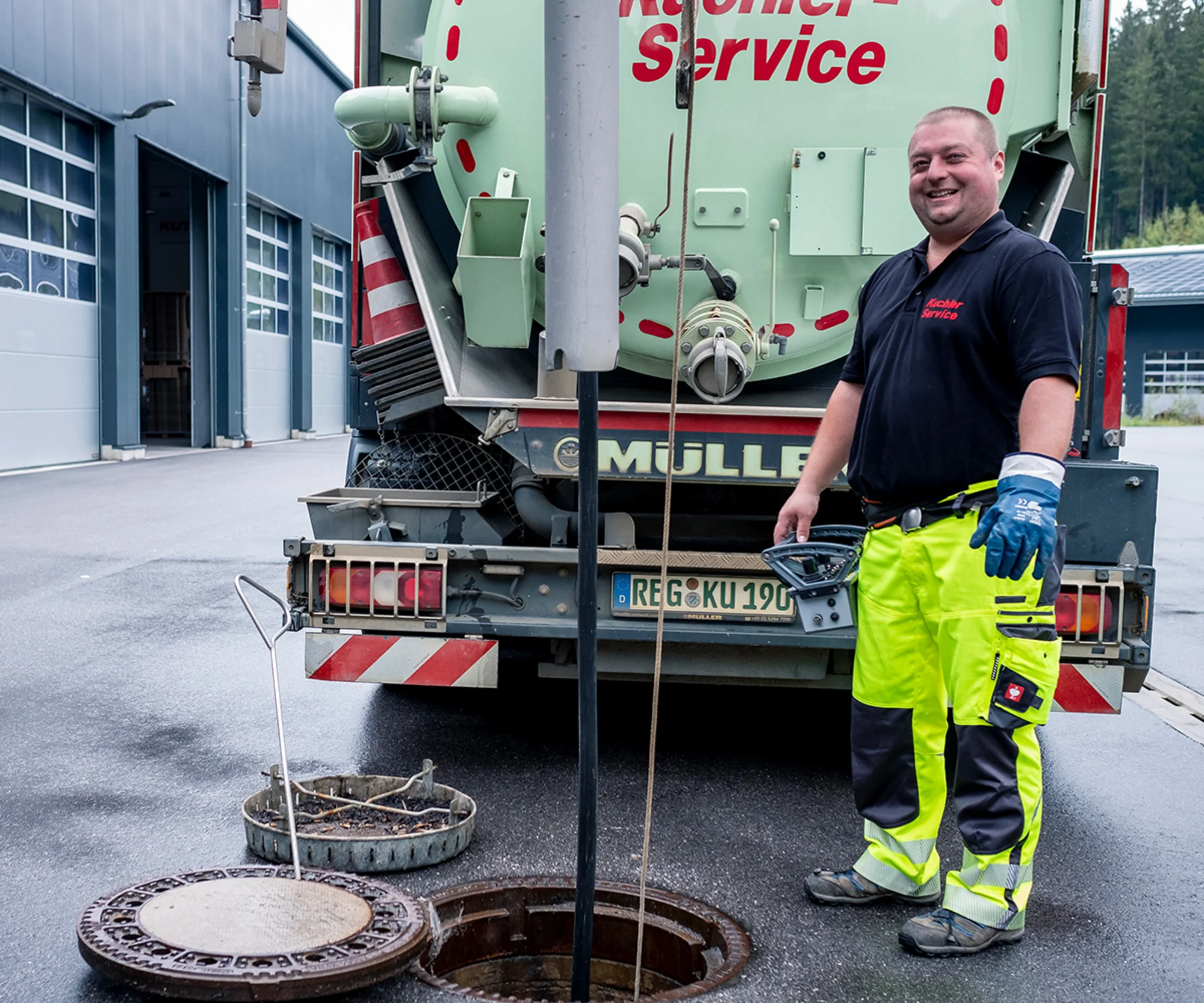 Kanalreinigung an Kanälen und Schächten